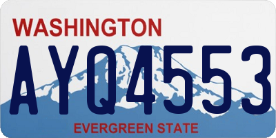 WA license plate AYQ4553