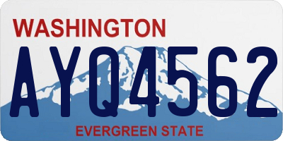 WA license plate AYQ4562