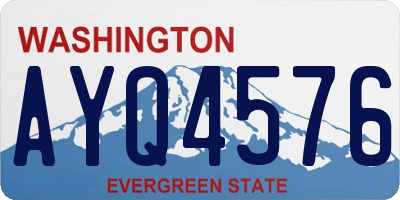 WA license plate AYQ4576