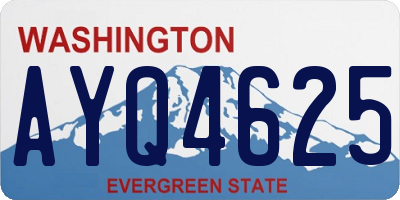 WA license plate AYQ4625
