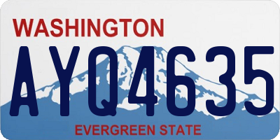 WA license plate AYQ4635