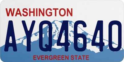 WA license plate AYQ4640