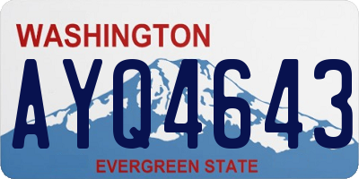 WA license plate AYQ4643
