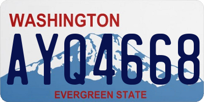 WA license plate AYQ4668