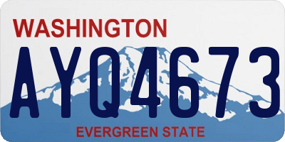 WA license plate AYQ4673