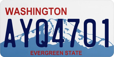 WA license plate AYQ4701