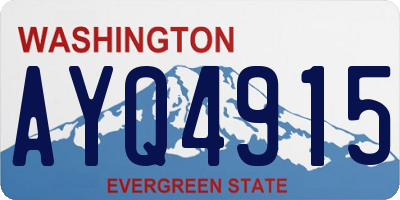WA license plate AYQ4915