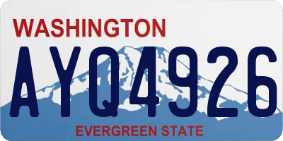 WA license plate AYQ4926