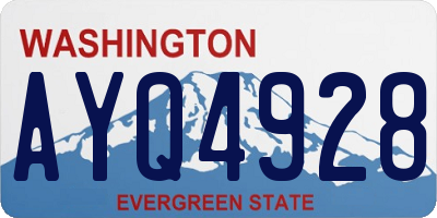 WA license plate AYQ4928