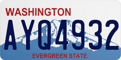 WA license plate AYQ4932