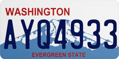 WA license plate AYQ4933