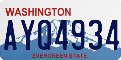 WA license plate AYQ4934
