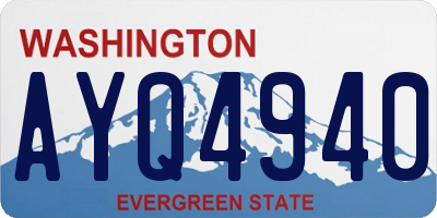 WA license plate AYQ4940