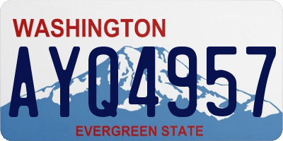 WA license plate AYQ4957