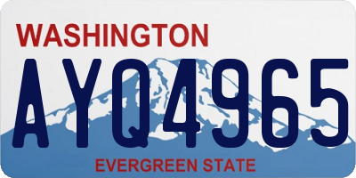 WA license plate AYQ4965