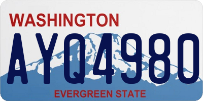 WA license plate AYQ4980