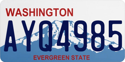 WA license plate AYQ4985
