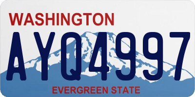 WA license plate AYQ4997