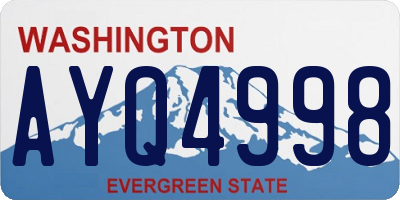 WA license plate AYQ4998