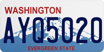 WA license plate AYQ5020