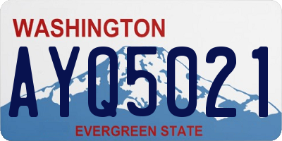 WA license plate AYQ5021