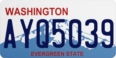 WA license plate AYQ5039