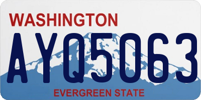 WA license plate AYQ5063