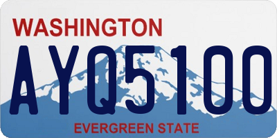 WA license plate AYQ5100