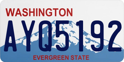 WA license plate AYQ5192