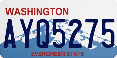 WA license plate AYQ5275