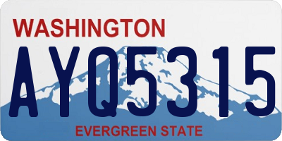 WA license plate AYQ5315