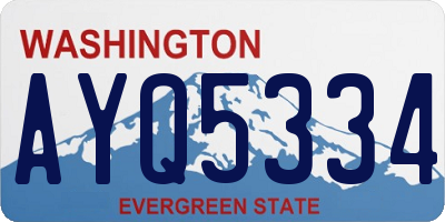 WA license plate AYQ5334