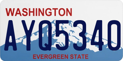 WA license plate AYQ5340
