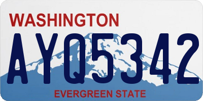 WA license plate AYQ5342