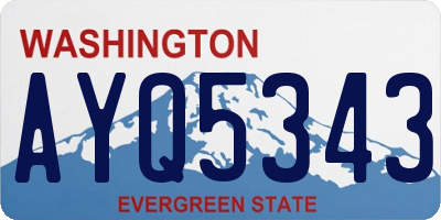 WA license plate AYQ5343