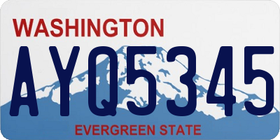 WA license plate AYQ5345
