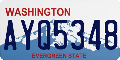WA license plate AYQ5348