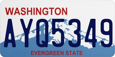 WA license plate AYQ5349
