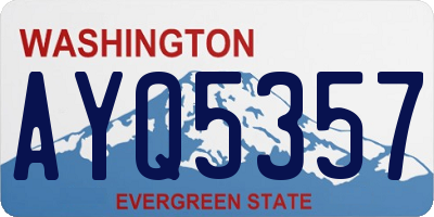 WA license plate AYQ5357