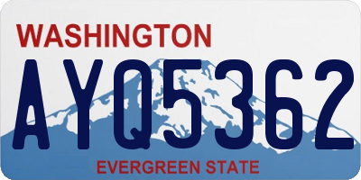 WA license plate AYQ5362