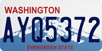WA license plate AYQ5372