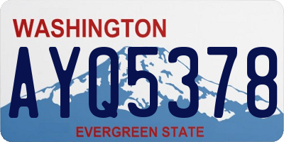 WA license plate AYQ5378