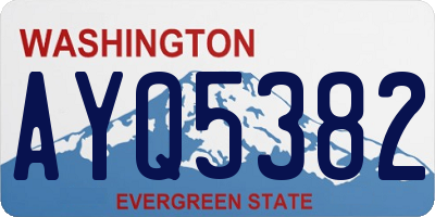 WA license plate AYQ5382