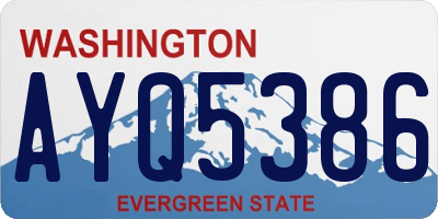 WA license plate AYQ5386