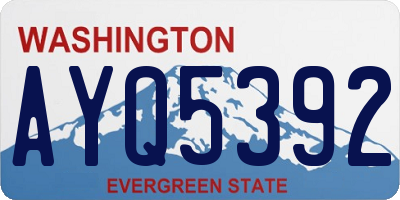 WA license plate AYQ5392
