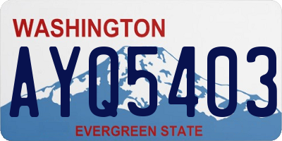 WA license plate AYQ5403