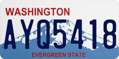 WA license plate AYQ5418