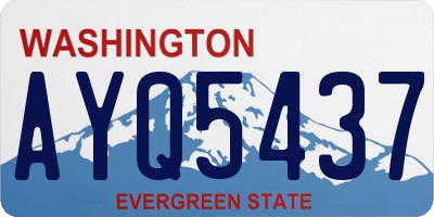 WA license plate AYQ5437