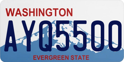WA license plate AYQ5500