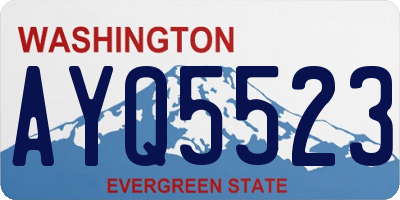 WA license plate AYQ5523